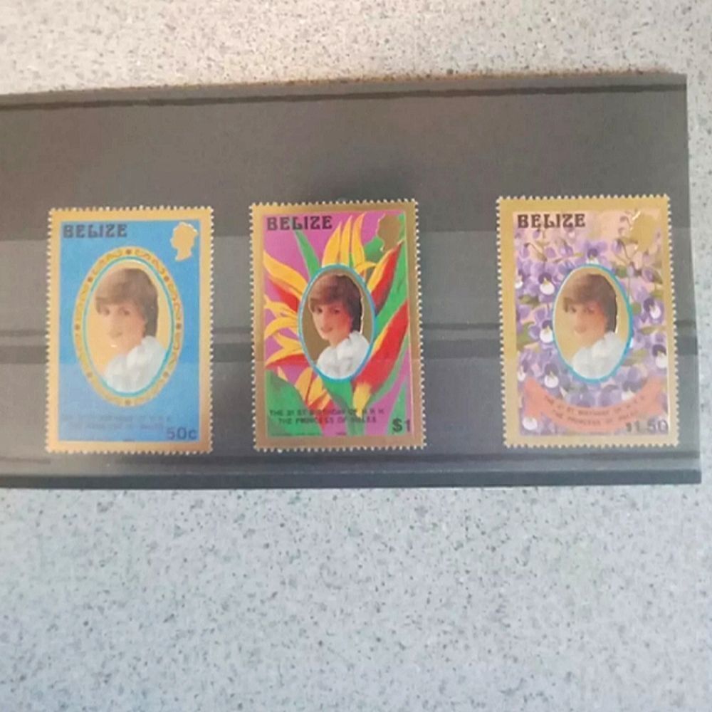 BELIZE , 1982 , PRINCESS DIANA ,  21ST BIRTHDAY , SET OF 3 , PERF , collectors